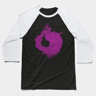 Dragon and Flame-Neon Pink Version Baseball T-Shirt